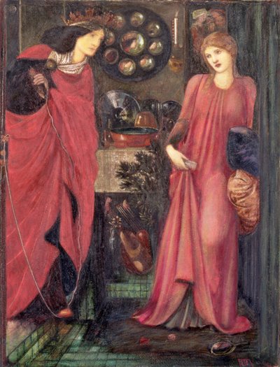 Fair Rosamund en Koningin Eleanor door Edward Burne Jones