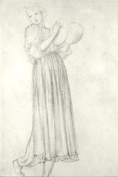 Meisje met cimbalen door Edward Coley Burne Jones