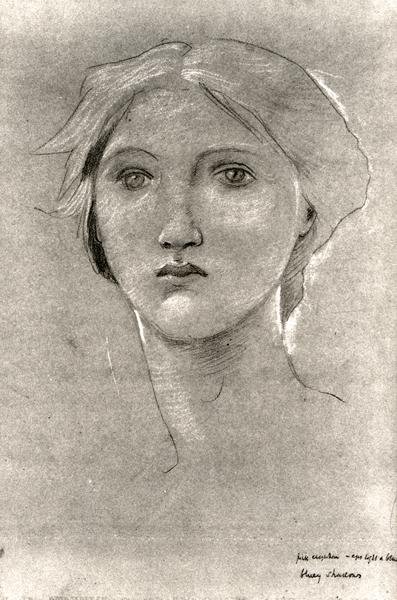 Hoofd van een meisje, c.1893-96 door Edward Coley Burne Jones