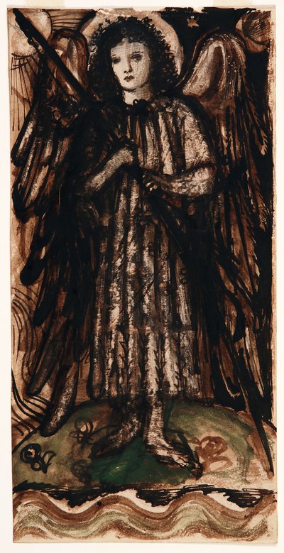 Liefde heerst over de elementen, ontwerp voor glas-in-lood, ca. 1860-62 door Edward Coley Burne Jones