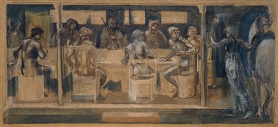 Zoektocht naar de Heilige Graal - Studie voor de Oproep door Edward Coley Burne Jones