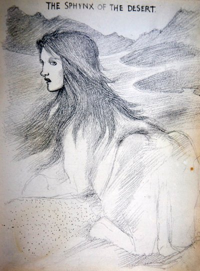 Sfinx van de Woestijn door Edward Coley Burne Jones