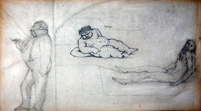 William Morris en de kunstenaar in een stoombad, ca. 1890 door Edward Coley Burne Jones