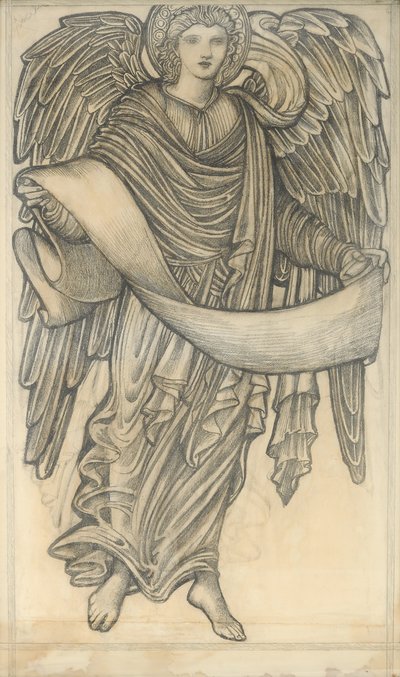 Engel met Rol - figuur nummer acht, 1880 door Edward Burne Jones