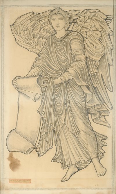 Engel met Rol - figuur nummer tien, 1880 door Edward Burne Jones