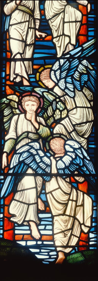 Engelen Beklimmen en Afdalen, Jacobs Ladder (detail) door Edward Burne Jones