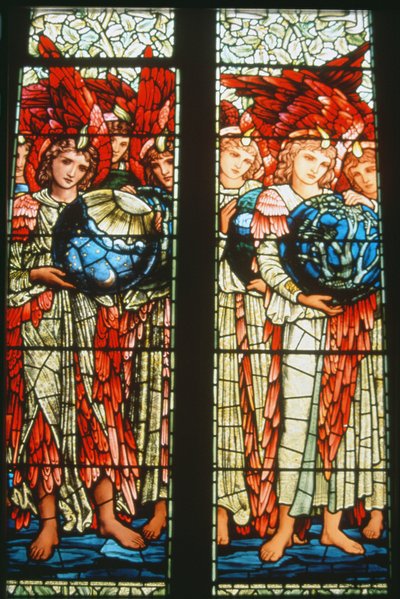Engelen van de schepping: de derde en vierde dag, 1895 door Edward Burne Jones