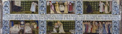 Beauty and the Beast tegelpaneel, Morris, Marshall, Faulkner & Co., ca. 1867 door Edward Burne Jones