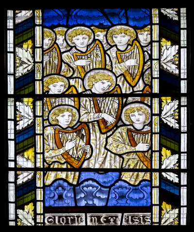 Cambridge, All Saints, Morris Marshall & Faulkner & Co, Edward Burne-Jones, Gloria In Excelsis, 1866 door Edward Burne Jones