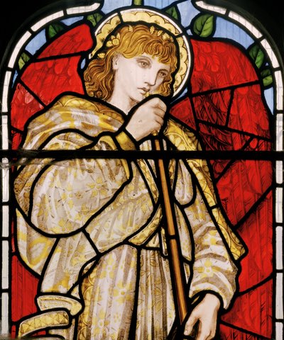 Cheddleton, Trompetterende Engel, 1869 door Edward Burne Jones