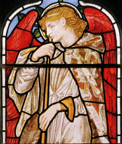 Cheddleton, Trompetterende Engel, 1869 door Edward Burne Jones