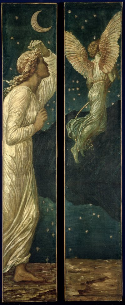 Cupido en Psyche - Paleisgroene Muurschilderingen - Cupido Vliegt weg van Psyche door Edward Burne Jones