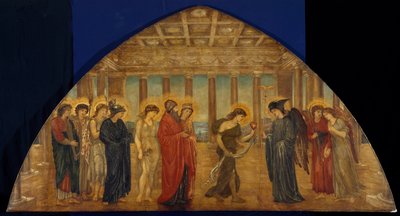 Cupido en Psyche - Palace Green Murals - Psyche betreedt de poorten van Olympus, 1881 door Edward Burne Jones