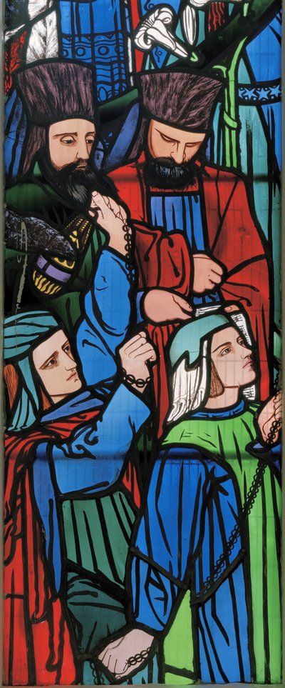 Detail van de processie van Salomo en de koningin van Sheba door Edward Burne Jones