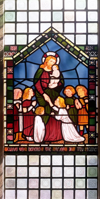 Christus Zegent de Kinderen (detail) door Edward Burne Jones