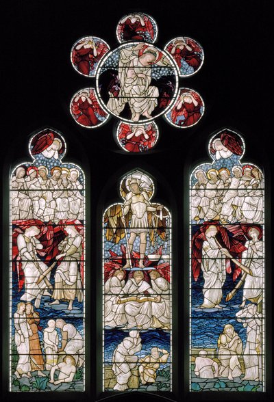 Easthampstead, St Michael & St Mary Magdalen, Morris & Co., Edward Burne-Jones, Het Laatste Oordeel, St Michael, 1876 door Edward Burne Jones