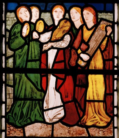 Maagdelijke muzikanten, uit het Hooglied door Edward Burne Jones