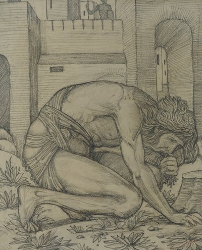 Nebukadnezar Eet Gras door Edward Burne Jones
