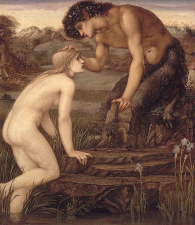 Pan en Psyche, 1870s door Edward Burne Jones