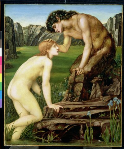 Pan en Psyche door Edward Burne Jones