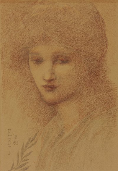 Portret van Laura Lyttelton, geboren Tennant, met Neergeslagen Ogen, 1885 door Edward Burne Jones
