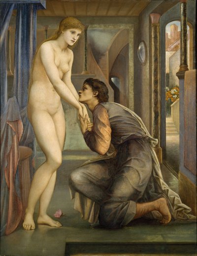 Pygmalion en het beeld - De ziel bereikt door Edward Burne Jones