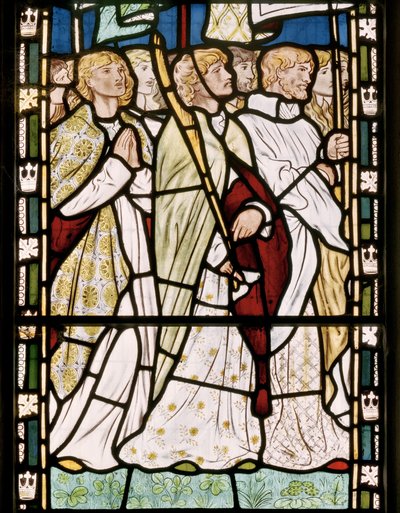Heiligen met banieren, 1865 door Edward Burne Jones