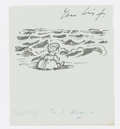 Aan zee, brief aan de kleindochter van de kunstenaar, Angela Thirkell, 31 augustus door Edward Burne Jones