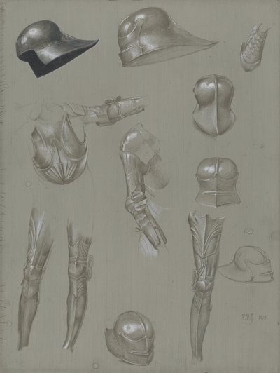 Studies van een Harnas, 1875 door Edward Burne Jones