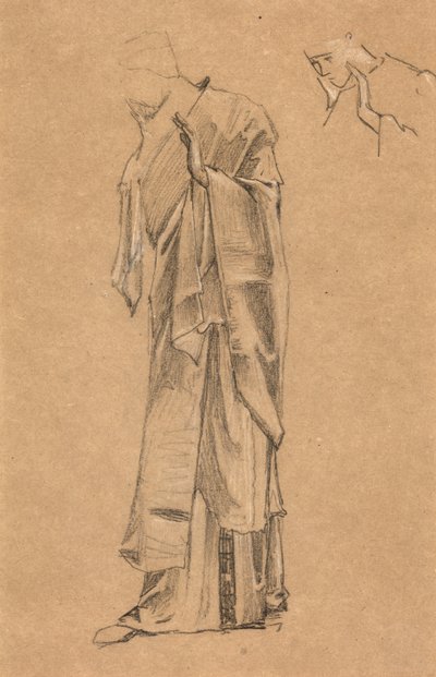 Studie geassocieerd met "De Droom van Lancelot" door Edward Burne Jones