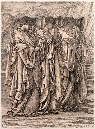 Studie voor De uitdaging in de wildernis, ca. 1875 door Edward Burne Jones