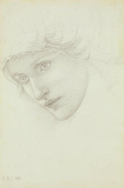 Studie voor het hoofd van een zeemeermin door Edward Burne Jones