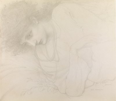 Studie van Mary Cassavetti door Edward Burne Jones