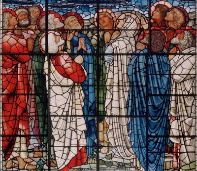 De Hemelvaart Raam (detail) door Edward Burne Jones