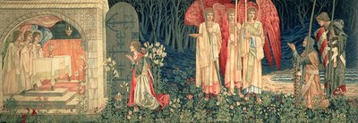 De Bereiking; De Visie van de Heilige Graal aan Sir Galahad, Sir Bors en Sir Percival, uit de serie `De Zoektocht naar de Heilige Graal", 1895-96 door Edward Burne Jones