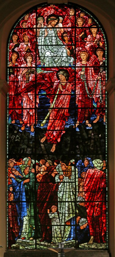 Het Laatste Oordeel, 1885-1897 (glas-in-lood) door Edward Burne Jones