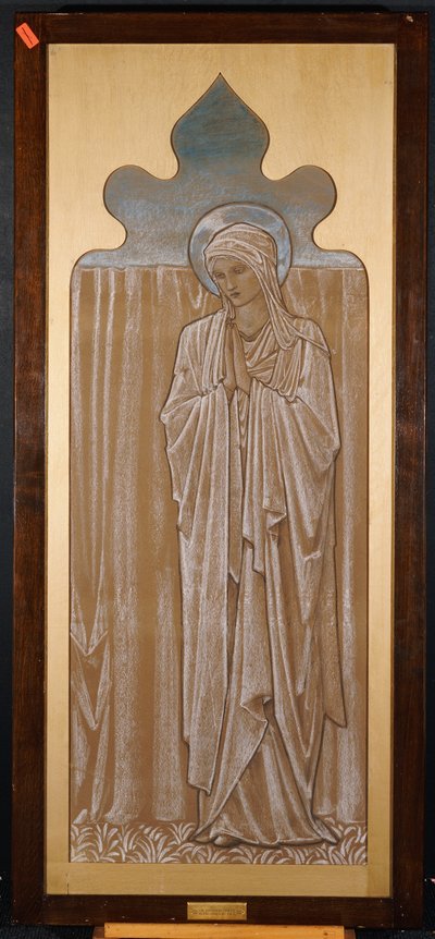 De Maagd Maria: cartoon voor een glas-in-loodraam in Ashton-under-Lyne, ca. 1892 door Edward Burne Jones