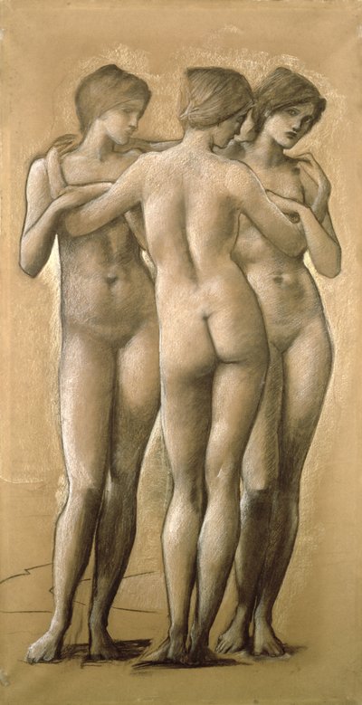 Venus Concordia - Studie van de drie gratiën, 1895 door Edward Burne Jones