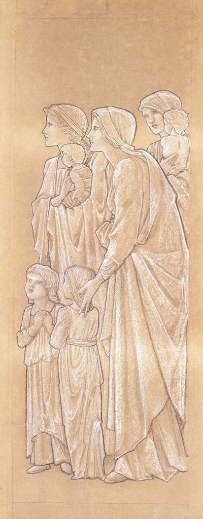 Vrouwen brengen kinderen naar Christus door Edward Burne Jones