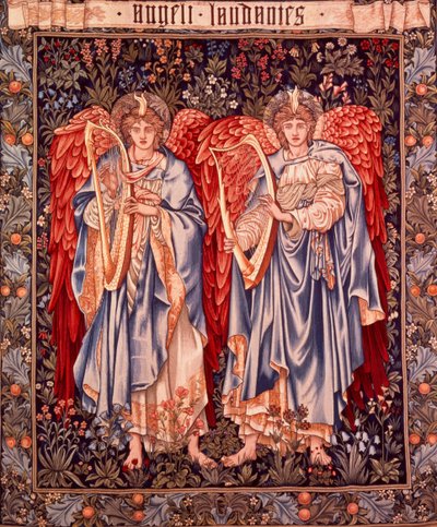 Angeli Laudantes, wandtapijt ontworpen door Henry Dearle met figuren van Edward Burne-Jones oorspronkelijk getekend in 1877/78, geweven in Merton Abbey in 1894 door Morris en Co. door Edward Coley and Dearle John Henry Burne Jones 