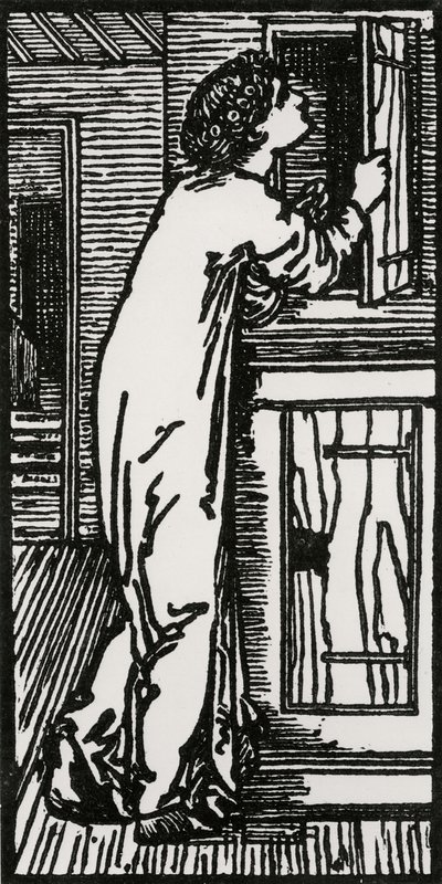 Psyche kijkt in de kast door Edward Coley after Burne Jones