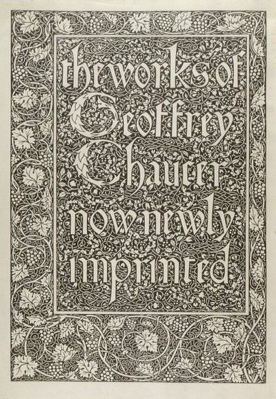 Titelpagina, uit De Werken van Geoffrey Chaucer nu opnieuw Gedrukt, gegraveerd door William Morris (1834-96) 1896 door Edward Coley after Burne Jones