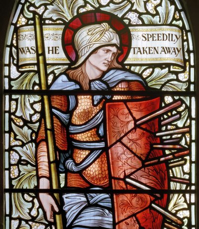 Moed (detail) door Edward Coley and Dearle Burne Jones