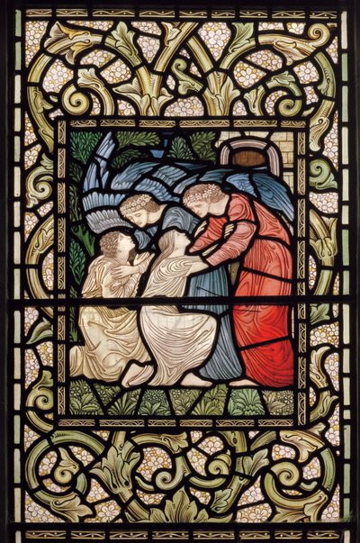 Ontvangst in het Paradijs door Edward Coley and Dearle Burne Jones