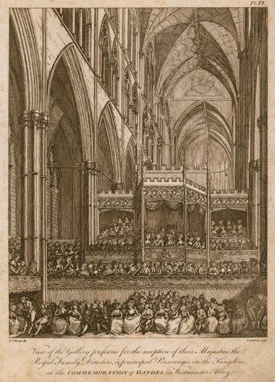 Herdenking van Handel, Westminster Abbey, Londen door Edward Dayes