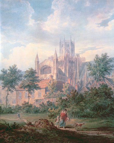 Ely Cathedral vanuit het zuidoosten (detail) door Edward Dayes