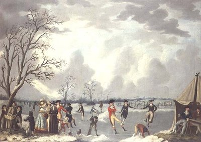 Schaatsscene door Edward Dayes