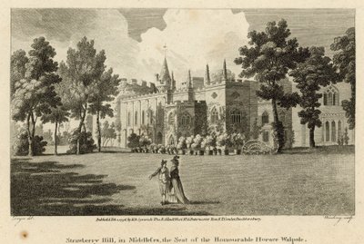 Strawberry Hill, Twickenham, Londen, de zetel van de Eerwaarde Horace Walpole door Edward Dayes