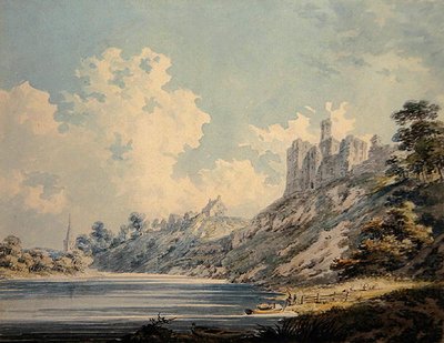 Kasteel Warkworth door Edward Dayes