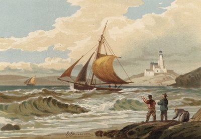 Vissersboten keren terug, Mumbles Lighthouse door Edward Duncan